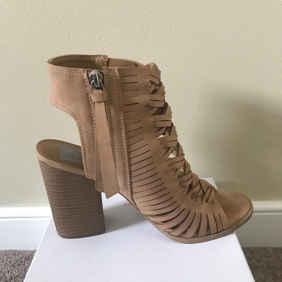 SOLD - Nude Ankle Block Heels - Picture 2 of 4